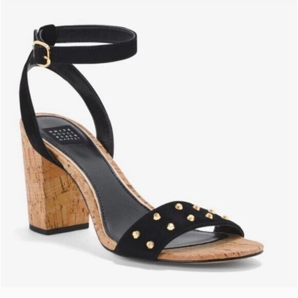 White House Black Market Studded Buckle Heels Size 9 - Picture 1 of 8